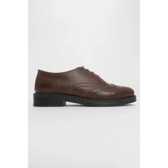 Avra - Brown Leather Oxford Shoes (Women) | Forever & Always Shoes image {3}