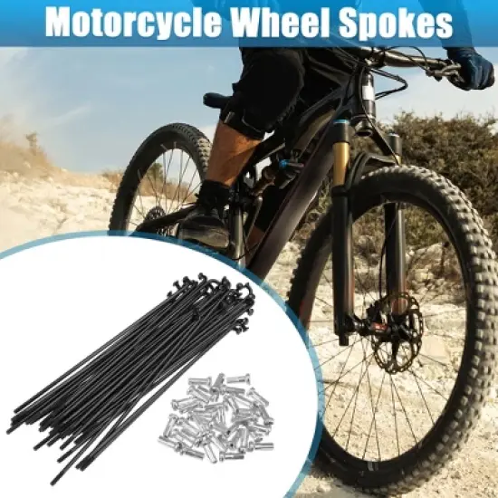 Unique Bargains 14G J Bend Bicycle Steel Spokes 36Pcs image {1}