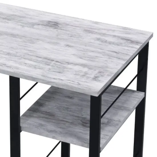 KTMBDW 47 Inches Desk, Computer Desk with 2 Tier Storage, for Gaming Corner Home Office Writing Study, Metal Frame image {2}