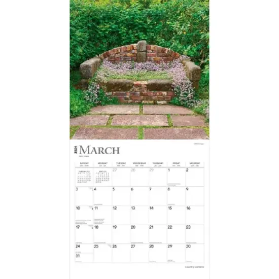 Browntrout 2024 Wall Calendar 12"x12" Country Gardens image {2}