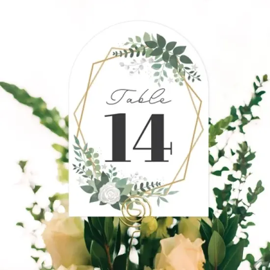 Big Dot of Happiness Boho Botanical Bride - Greenery Bridal Shower and Wedding Party Double-Sided 5 x 7 inches Cards - Table Numbers - 1-20 image {3}