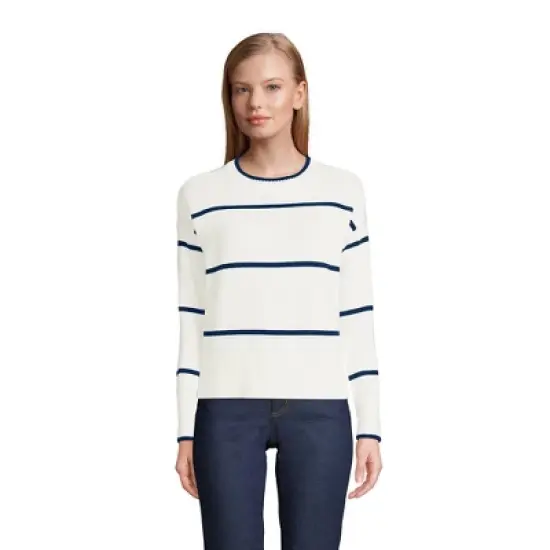 Lands' End Women's Drifter Cotton Easy Fit Crew Neck Sweater image {2}