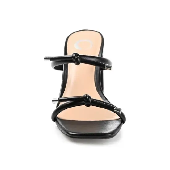 Journee Collection Womens Jessa Tru Comfort Foam Open Square Toe Block Heel Sandals Black 10 image {5}