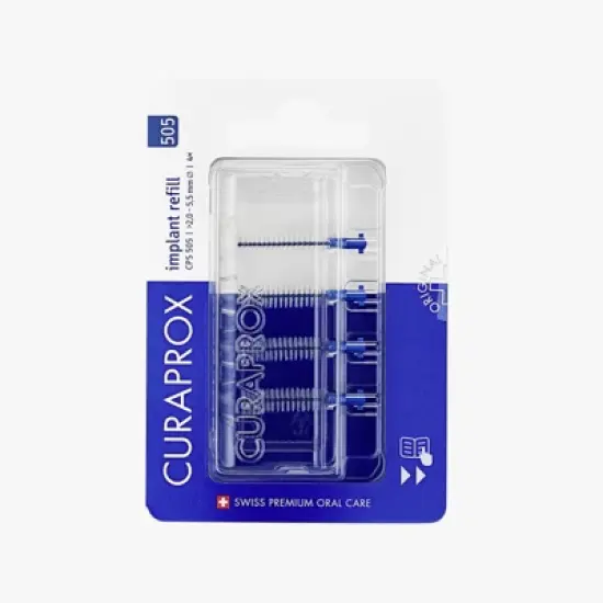 Curaprox CPS 505 Implant Refill, 4-Pack Interdental Brushes for Gentle Cleaning Around Implants and Prosthetics image {6}