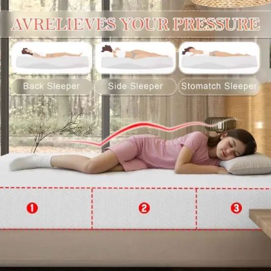 BestMassage 8 Inch Mattress Bamboo Charcoal Memory Foam Mattress Medium Firm Mattress CertiPUR-US Certified image {4}