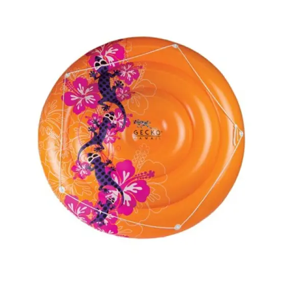 Swim Central 71" Gecko Hawaii Island Multi-Person Jumbo Inflatable Swimming Pool Raft - Orange image {1}