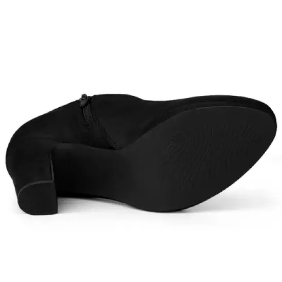 Allegra K Women's Platform Round Toe Chunky Heel Ankle Booties image {5}