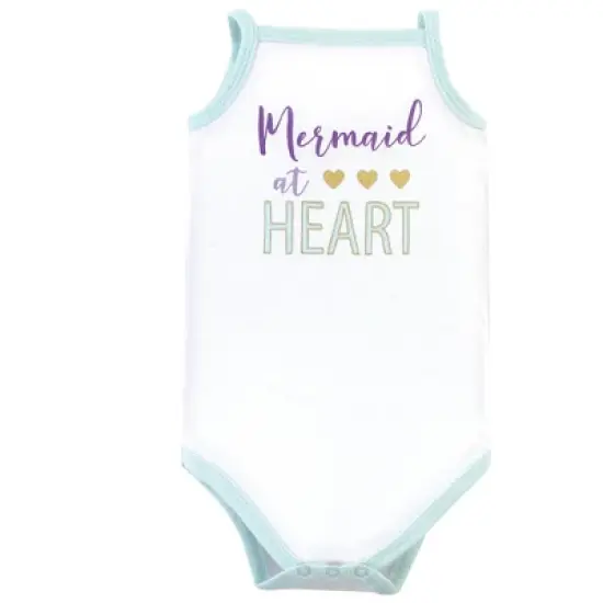 Little Treasure Baby Girl Cotton Bodysuits 3pk, Mermaid image {1}