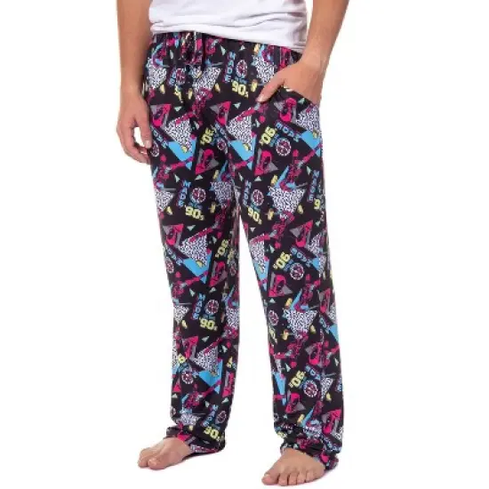 Marvel Comics Mens' Deadpool Retro Made In The '90s Sleep Pajama Pants Black image {4}