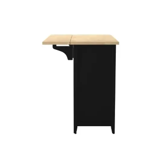 Ultom Expandable Freestanding Kitchen Island Black/Natural - Aiden Lane image {4}