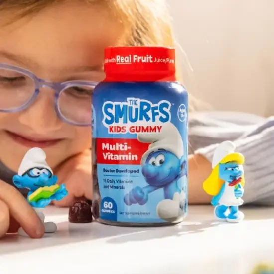 Smurfs Multivitamin Kids Vitamin Gummies, Includes 15 Daily Vitamins & Minerals, Smurfs Berry Flavored, 60ct image {2}