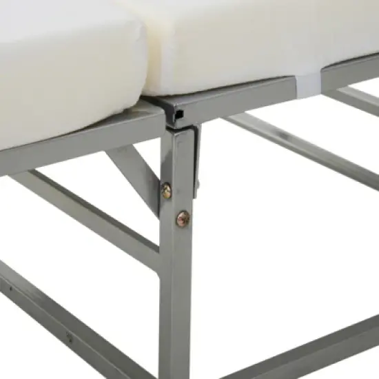 HOMCOM 2-in-1 Foldable Ottoman, Convertible Guest Sleeper Bed with Thick Padded Foam and Storage Box for Small Room, Living Room, Gray image {5}