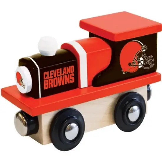 MasterPieces Officially Licensed NFL Cleveland Browns Wooden Toy Train Engine For Kids image {1}