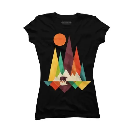 Junior's Design By Humans Mountain Bear By radiomode T-Shirt image {3}