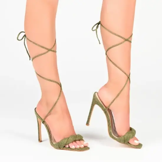 Journee Collection Womens Edelie Tru Comfort Foam Open Toe High Stiletto Pumps Taupe 9.5 image {8}