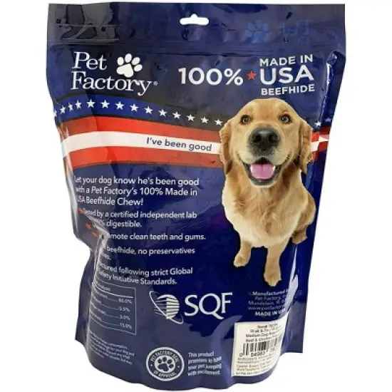 Pet Factory Made in USA Beefhide Assorted Bones & Rolls image {1}