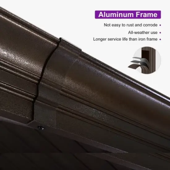 PURPLE LEAF Outdoor Hardtop Gazebo Canopy for Patio Deck Backyard Heavy Duty Outside Sunshade with Netting and Curtains image {8}