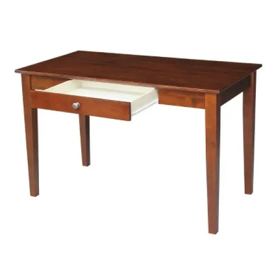 Basic Size Desk with Drawer and Chair Brown - International Concepts image {2}