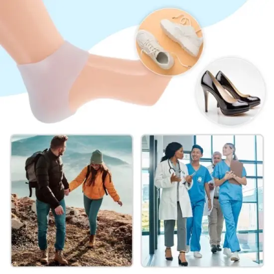 Unique Bargains Silicone Non Perforated Heel Protectors 1 Pair image {3}