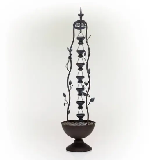 41" Metal Seven Hanging Cup Tier Layered Floor Fountain Bronze - Alpine Corporation image {2}