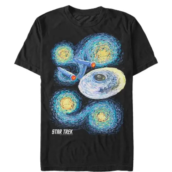 Men's Star Trek Starry Night Enterprise T-Shirt image {3}
