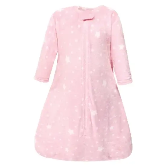 Hudson Baby Infant Girl Plush Sleeping Bag, Sack, Blanket, Long-Sleeve Night Sky image {5}