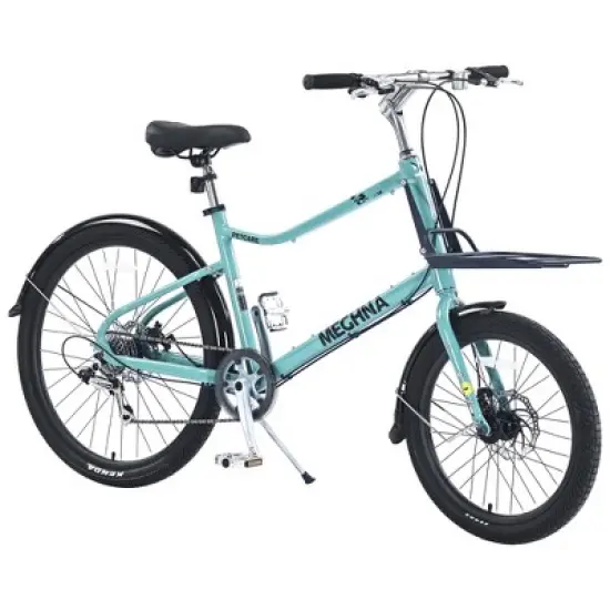 INFURNIC Bicycles, 26 Inch Freestyle Bike for Men Women Boys and Girls, 7 Speed Cargo Bike, Green, 65"*27.56"*42.13" image {5}