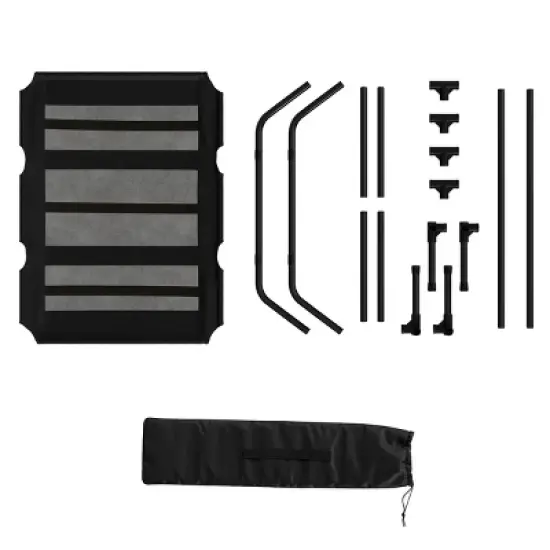 Elevated Dog Bed - 48x36-Inch Portable Pet Bed with Non-Slip Feet - Indoor/Outdoor Dog Cot or Puppy Bed for Pets up to 110lbs by PETMAKER (Black) image {7}