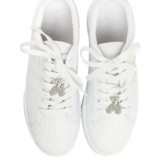 Unique Bargains Rhinestone Bears Shoelace Charms Silver Tone 1 Pair image {1}