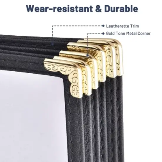 WeChef 30 Pack Menu Covers 8.5 x 11" Book Style 6 Pages 12 Views Restaurant Cafe image {3}