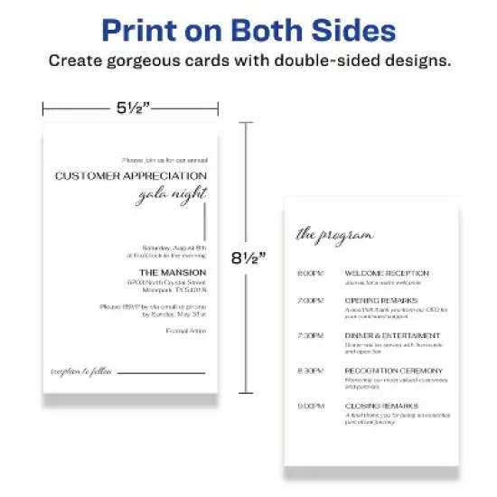 Avery Printable Matte White Cards, 5.5" x 8.5" Rectangle image {5}