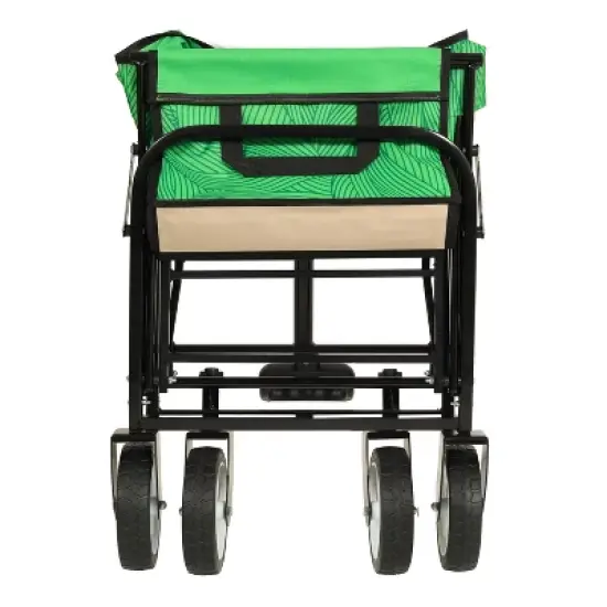 UBSSO Minimeetall Collapsible Outdoor Utility Wagon with Strapping System, Supports 225 lbs, Green Line image {12}