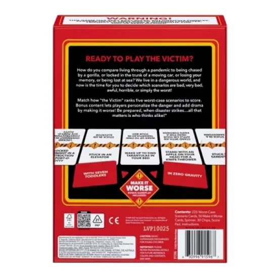 Moose Games The Worst-Case Scenario Card Game - Bonus Edition: Creative Thinking, Cards & Spinner, 3-6 Players image {2}