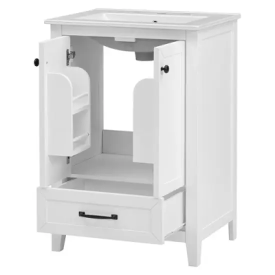 24" Bathroom Vanity with Single Sink Combo, Modern Bathroom Storage Cabinet With Drawers, Freestanding Bathroom Vanity Cabinet image {7}