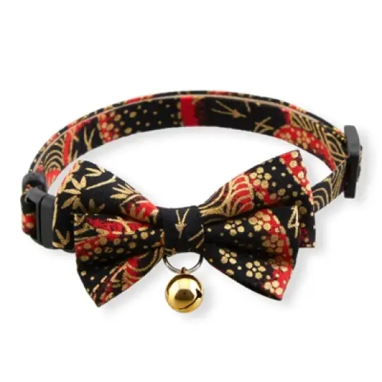 Necoichi Gilded Gold Bow Tie Cat Collar image {8}