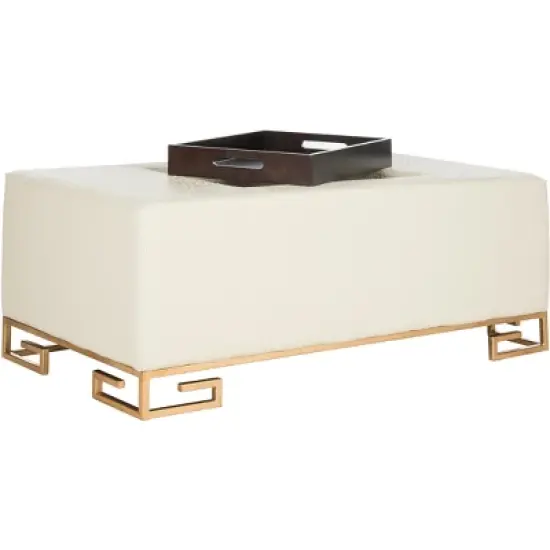 Julian Faux Ostrich Tray Ottoman/Coffee Table  - Safavieh image {3}