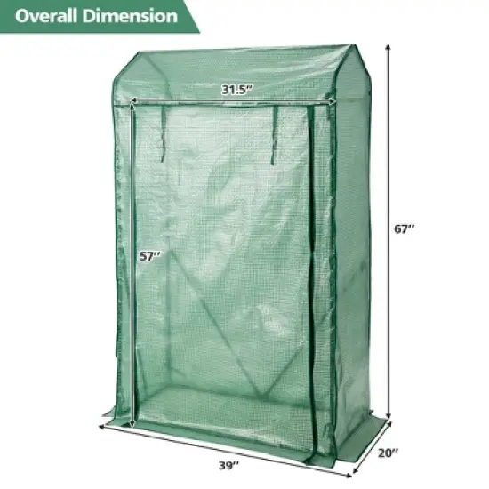 Costway 39'' x 20'' x 67'' Walk-in Garden Greenhouse Hot House Tomato Plant Warm House image {4}