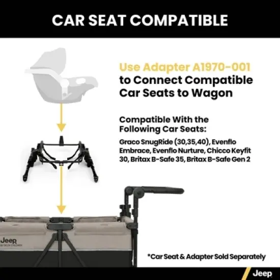 Jeep Gladiator 4-Seater Stroller Wagon by Delta Children - Black/Tan image {7}