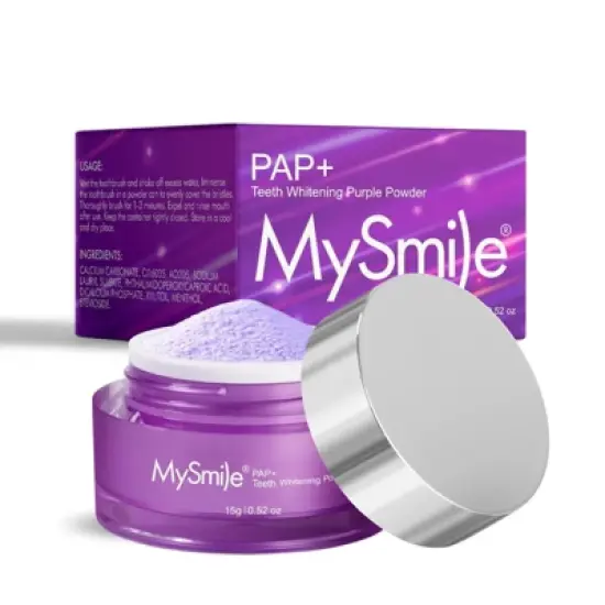 MySmile PAP Mint Non-Sensitive Teeth Whitening Powder Cavity Prevention Little Foam - 0.52 oz image {6}