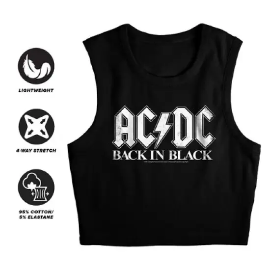 Women's Back In Black Sleeveless Crop Top Tank image {2}