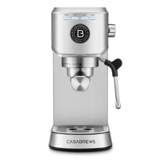 CASABREWS 5418Basic Stainless Steel Compact Espresso Machine: 20-Bar, Milk Frother, Volume Control image {1}