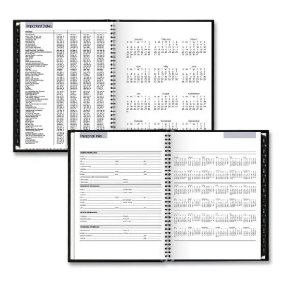 DayMinder Hardcover Weekly Vertical-Column Format Appointment Book, 11 x 8, Black Cover, 12-Month (Jan to Dec): 2026 image {3}