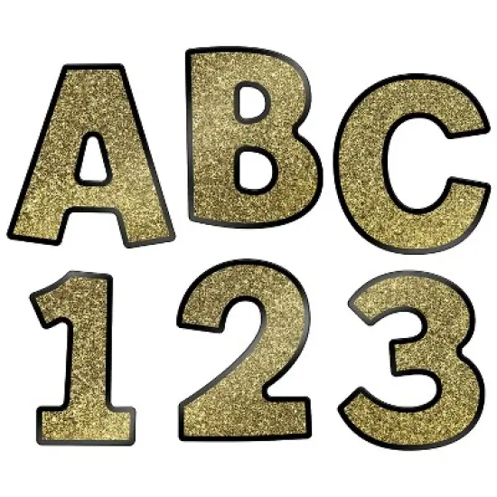 Carson Dellosa Education Sparkle + Shine Gold Glitter Combo Pack EZ Letters, 4-inch, 219 Pieces Per Pack, 2 Packs image {1}