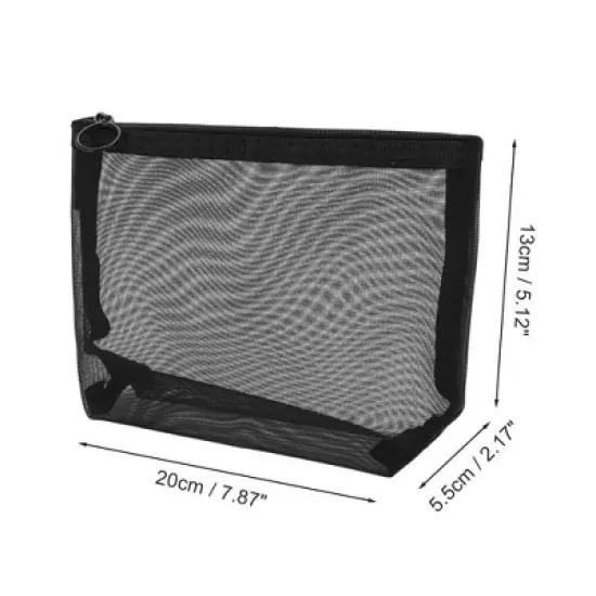 Unique Bargains Lightweight Triangle Makeup Bag Black 1 Pc image {1}