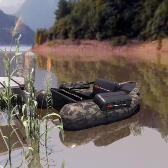 Costway Inflatable Fishing Float Tube w/Adjustable Straps & Storage Pockets & Fish Ruler image {6}