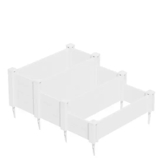 Lirago 48"x37"x17" White PVC Modular Garden Fence Panel Durable Easy to Install Soil Improvement Solution image {8}