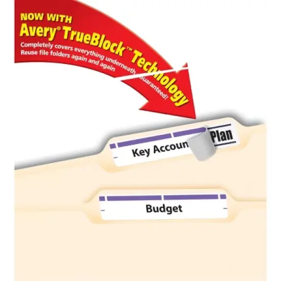 Avery TrueBlock File Folder Labels, 2/3" x 3-7/16", 750 Printable Labels, White/Purple (5666) image {7}