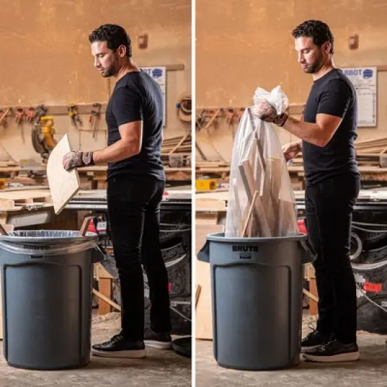 Plasticplace 55-60 Gallon Trash Bags, 1.5 Mil, Clear, 38" x 58" (50 Count) image {2}