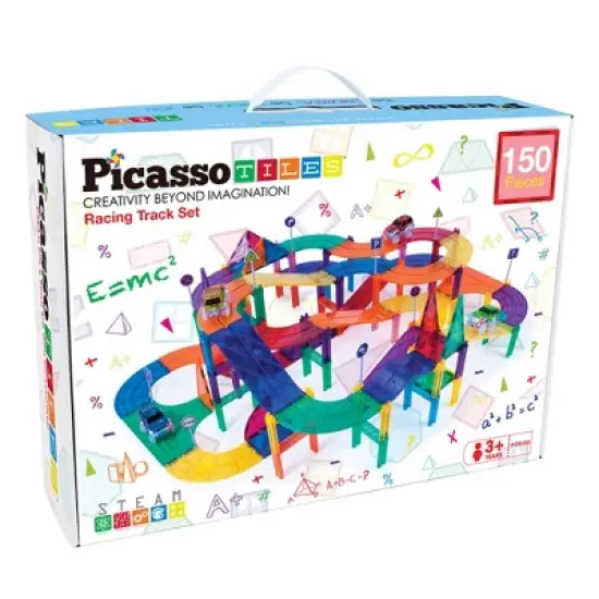 Picasso Tiles Magnetic Race Track 150pc Building Set image {5}