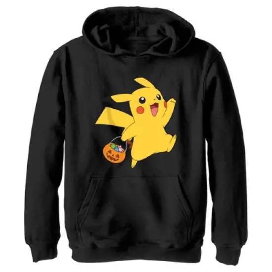 Boy's Pokemon Halloween Trick-or-Treating Pikachu Pull Over Hoodie image {3}